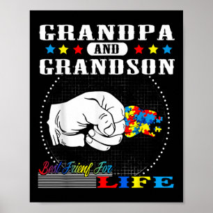Affiche Sensibilisation sur l'autisme grand-père grand-son