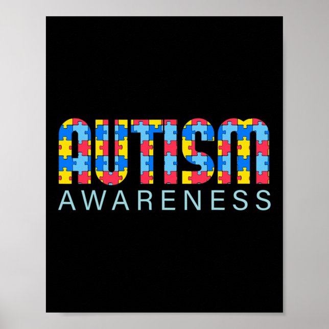 Affiche Sensibilisation sur l'autisme Handicap Mois Soutie (Devant)
