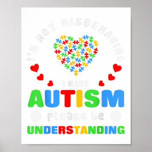 Affiche Sensibilisation sur l'autisme Je Ne Me Comporte Pa
