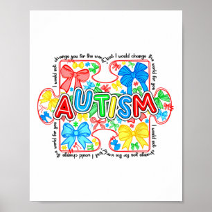 Affiche Sensibilisation sur l'autisme Je Ne Vous Changerai