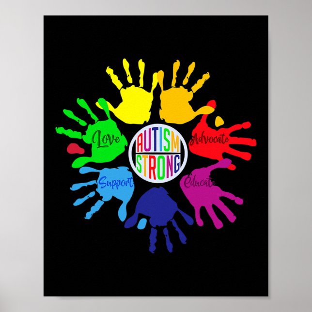 Affiche Sensibilisation sur l'autisme Langue Signale Main  (Devant)