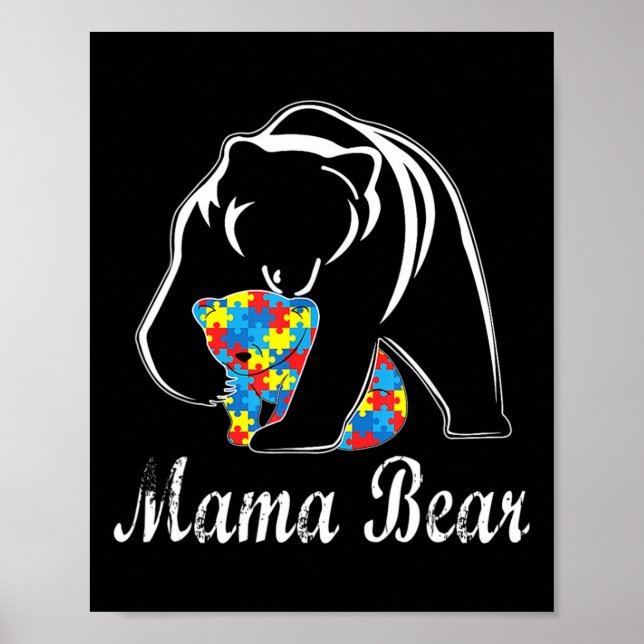 Affiche Sensibilisation sur l'autisme Mama Soutien aux our (Devant)