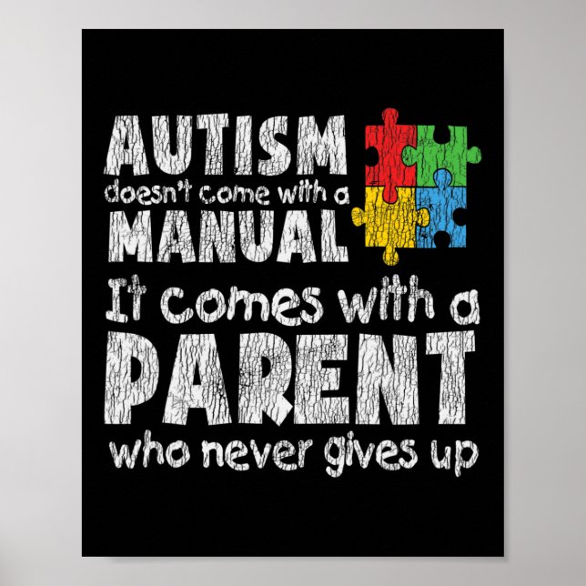 Affiche Sensibilisation sur l'autisme Maman Papa Parents A (Devant)