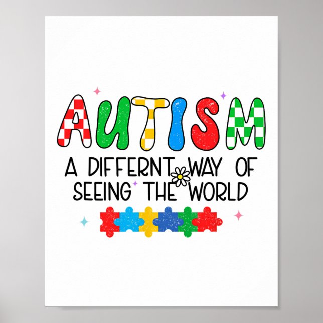 Affiche Sensibilisation sur l'autisme Mois Soutien Voir Le (Devant)
