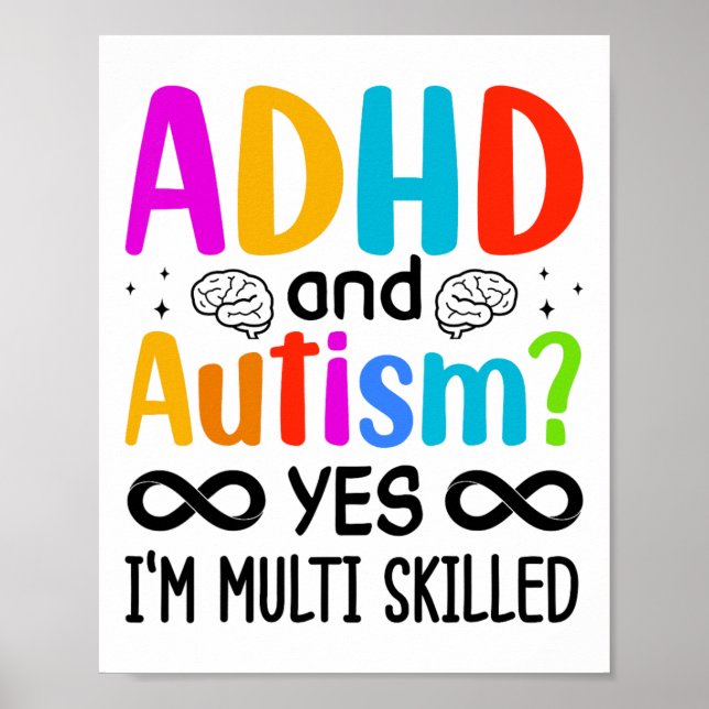 Affiche Sensibilisation sur l'autisme Neurodivergent Audhd (Devant)