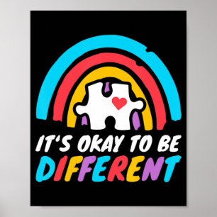 Affiche Sensibilisation sur l'autisme Puzzle pièce Rainbow
