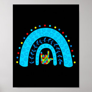 Affiche Sensibilisation sur l'autisme Rainbow Support Puzz