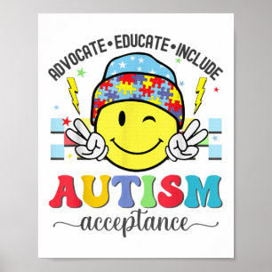 Affiche Sensibilisation sur l'autisme Rétro Sympa Tee Pour