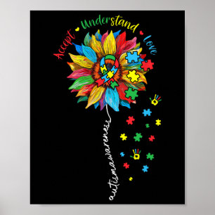 Affiche Sensibilisation sur l'autisme Sunflower Accepter C