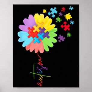 Affiche Sensibilisation sur l'autisme Sunflower Puzzle Piè