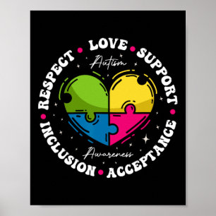 Affiche Sensibilisation sur l'autisme super Respect Amour