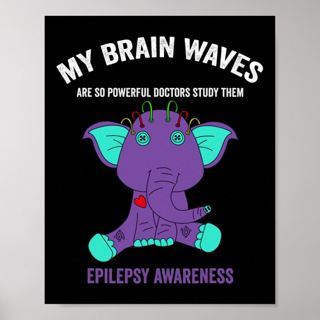 Affiche Sensibilité à l'épilepsie ruban violet - épilepsie (Devant)