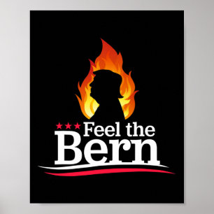 Affiche Sentez Bernie - Campagne Logo Feu Trump Flamboyant