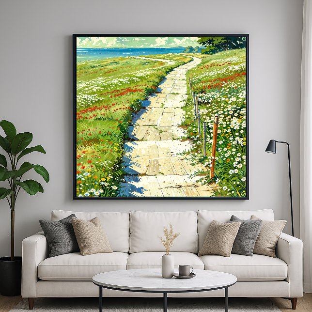 Affiche Sentier balnéaire - Illustration du paysage Art St (Créateur téléchargé)