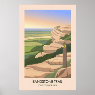 Affiche Sentier de grès Randonnée sur longue distance Voya