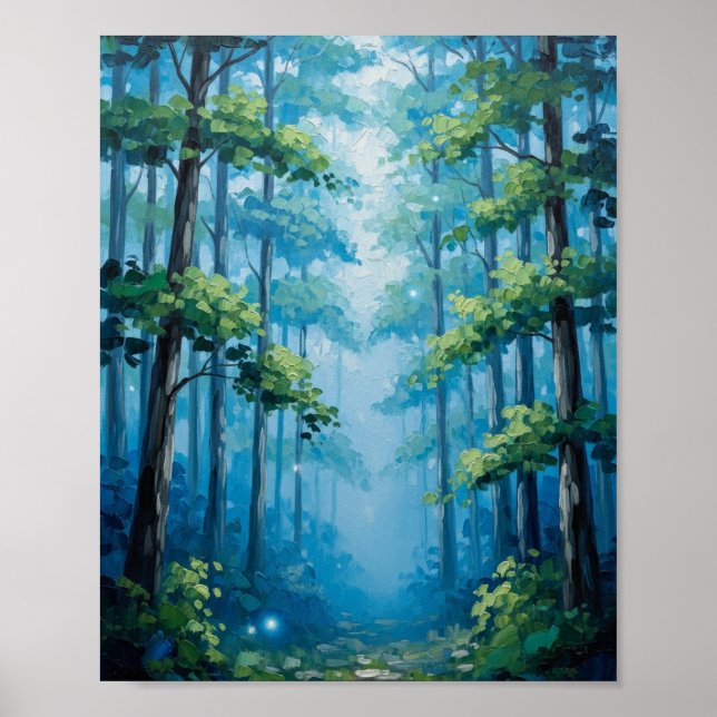 Affiche Sentier de la Forêt Enchantée : une peinture à l'h (Devant)