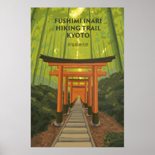 Affiche Sentier de randonnée Fushimi Inari Kyoto Japon Voy