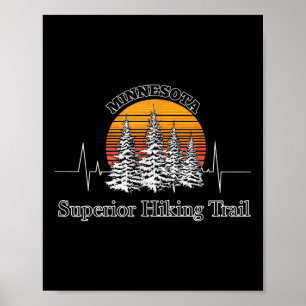 Affiche Sentier de randonnée Minnesota Nature Supérieur Ba