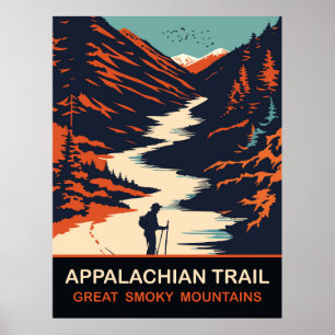 Affiche Sentier des Appalaches, Great Smoky Mountains, Voy