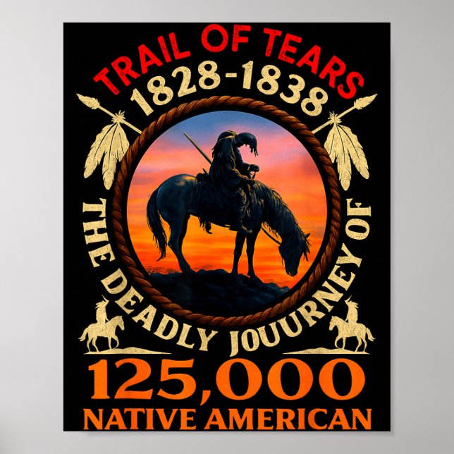 Affiche Sentier des Larmes 1828-1838 Histoire des Amérindi (Devant)