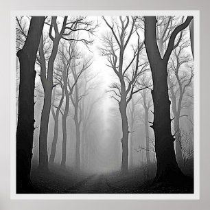Affiche Sentier mystérieux de la forêt brumeuse