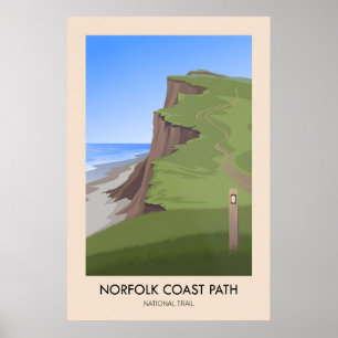 Affiche Sentier national de la côte de Norfolk Voyage mode