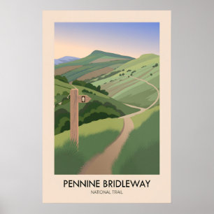 Affiche Sentier national de Pennine Bridleway Voyage Moder