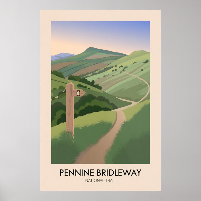 Affiche Sentier national de Pennine Bridleway Voyage Moder (Devant)
