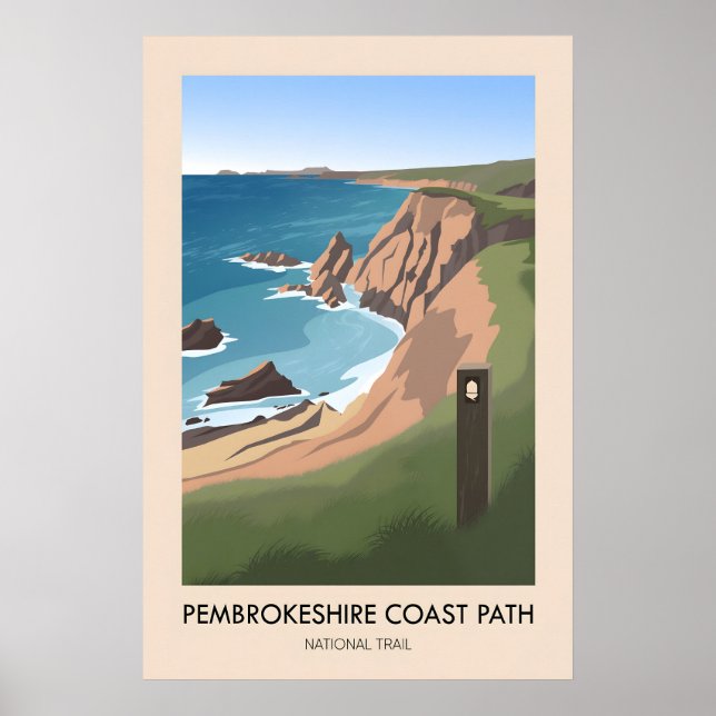 Affiche Sentier national moderne du littoral du Pembrokesh (Devant)