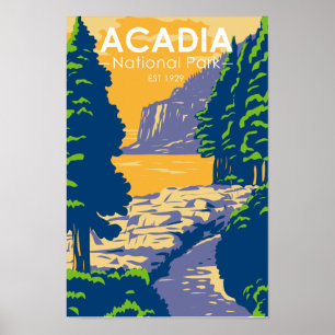 Affiche Sentier océanique de Bar Harbor dans le parc natio