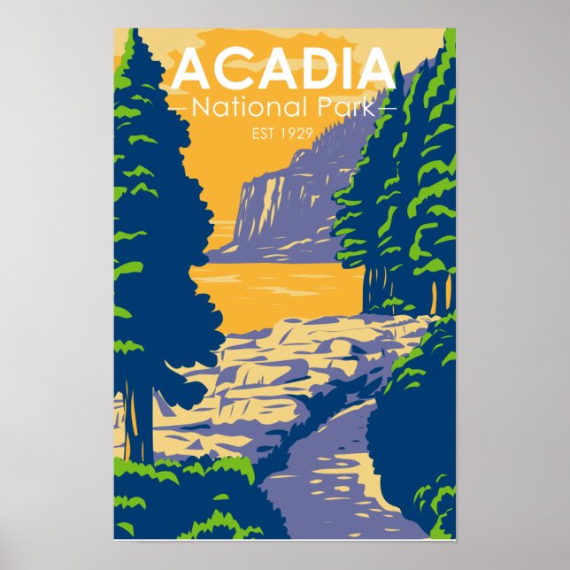 Affiche Sentier océanique de Bar Harbor dans le parc natio (Devant)