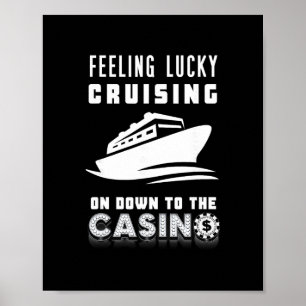 Affiche Sentiment Chanceux En Croisière Vers Le Jetons De 