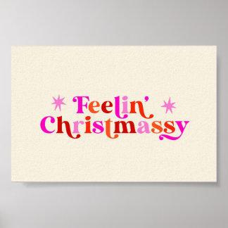 Affiche Sentiment Christmassy rose Art de Noël Imprimer