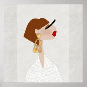 Affiche Sentiment mode glamour artistique de la mode