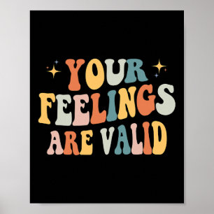 Affiche Sentiments sont valides Mignon Rétro Sensibilisati