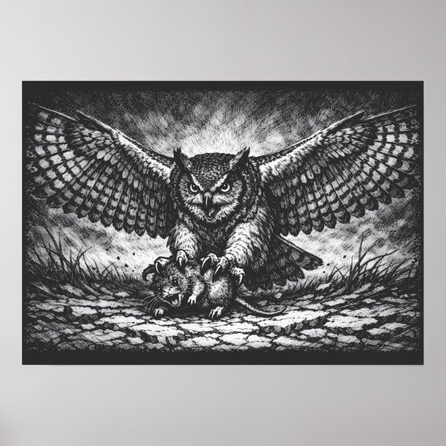 Affiche Sentinelle Hibou ailé par BurnsInHell (Devant)