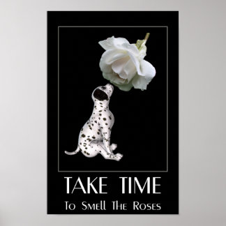 Affiche Sentir les roses chiot dalmatien Inspirant