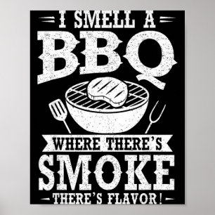 Affiche Sentir Un Bbq Où Il Y A De La Fumée Goût Gril