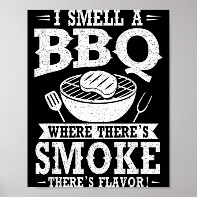 Affiche Sentir Un Bbq Où Il Y A De La Fumée Goût Gril (Devant)