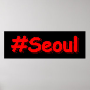 Affiche "#Séoul" Joli Design. Acheter maintenant