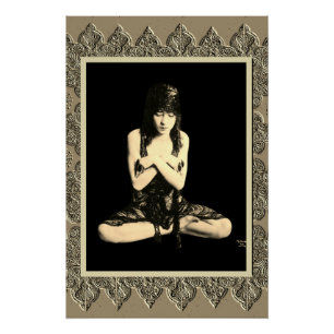 Affiche Sépia avec Danseuse Vintage