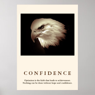 Affiche Sepia Bald Eagle Citation Motivationnelle Confianc