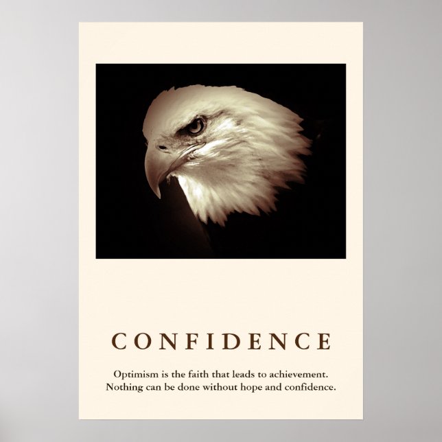 Affiche Sepia Bald Eagle Citation Motivationnelle Confianc (Devant)