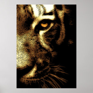 Affiche Sepia Brown Sumatran Borneo Tiger Eye