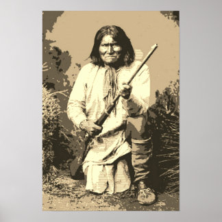 Affiche Sepia Chef Geronimo Pop Art