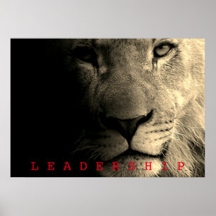 Affiche Sepia Motivation Leadership Roi Lion