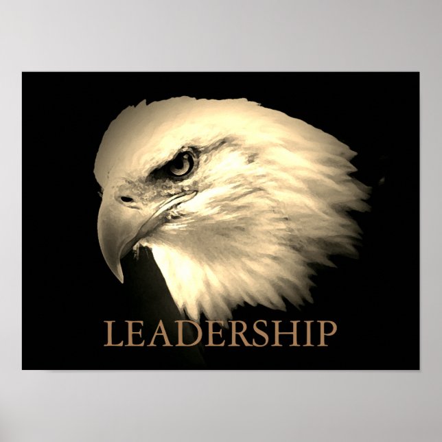Affiche Sepia vintage Motivation Leadership Oeil d'aigle (Devant)