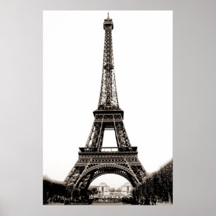 Affiche Sepia Vintage Tour Eiffel Paris Travel