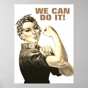 Affiche Sepia We Can Do It World War II Propaganda