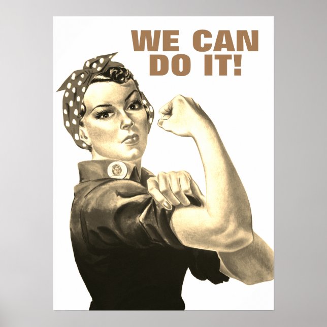 Affiche Sepia We Can Do It World War II Propaganda (Devant)